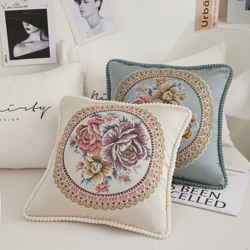 Nordic Color-Woven jacquard Pillowcases, European Rolled Edge Home Living Room Sofa Pillow Restaurant Chair Decorative Cushion Covers