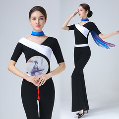 春の新型の形の服の訓練服の女子学生のハイエンドの現代のダンスのバレエのダンスの服のスーツは長袖を練習します。