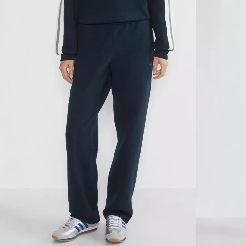 Women's TN Sweatpants (Grey/Navy Blue) with Elastic Waist, Fleece Lining, Warm and Comfortable Straight Leg Casual Sweatpants (Autumn/Winter)