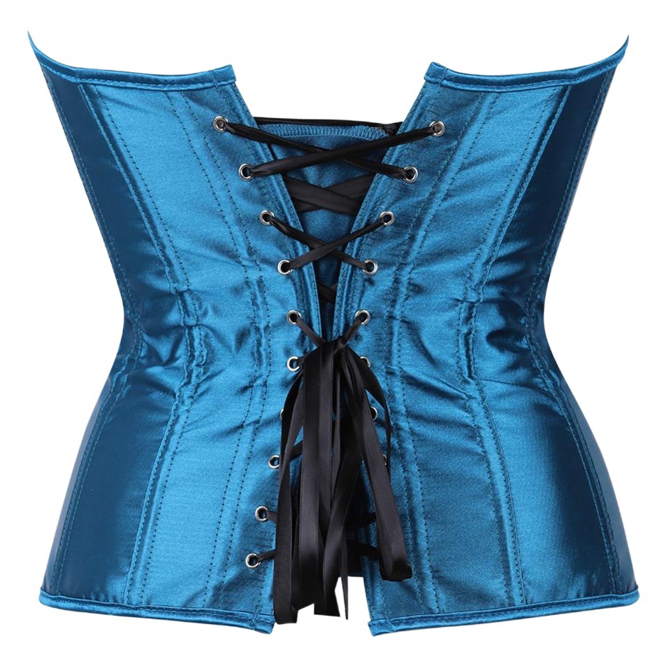 NEW spot wholesale foreign trade court peacock blue adjustable abdomen gathered Satie body top