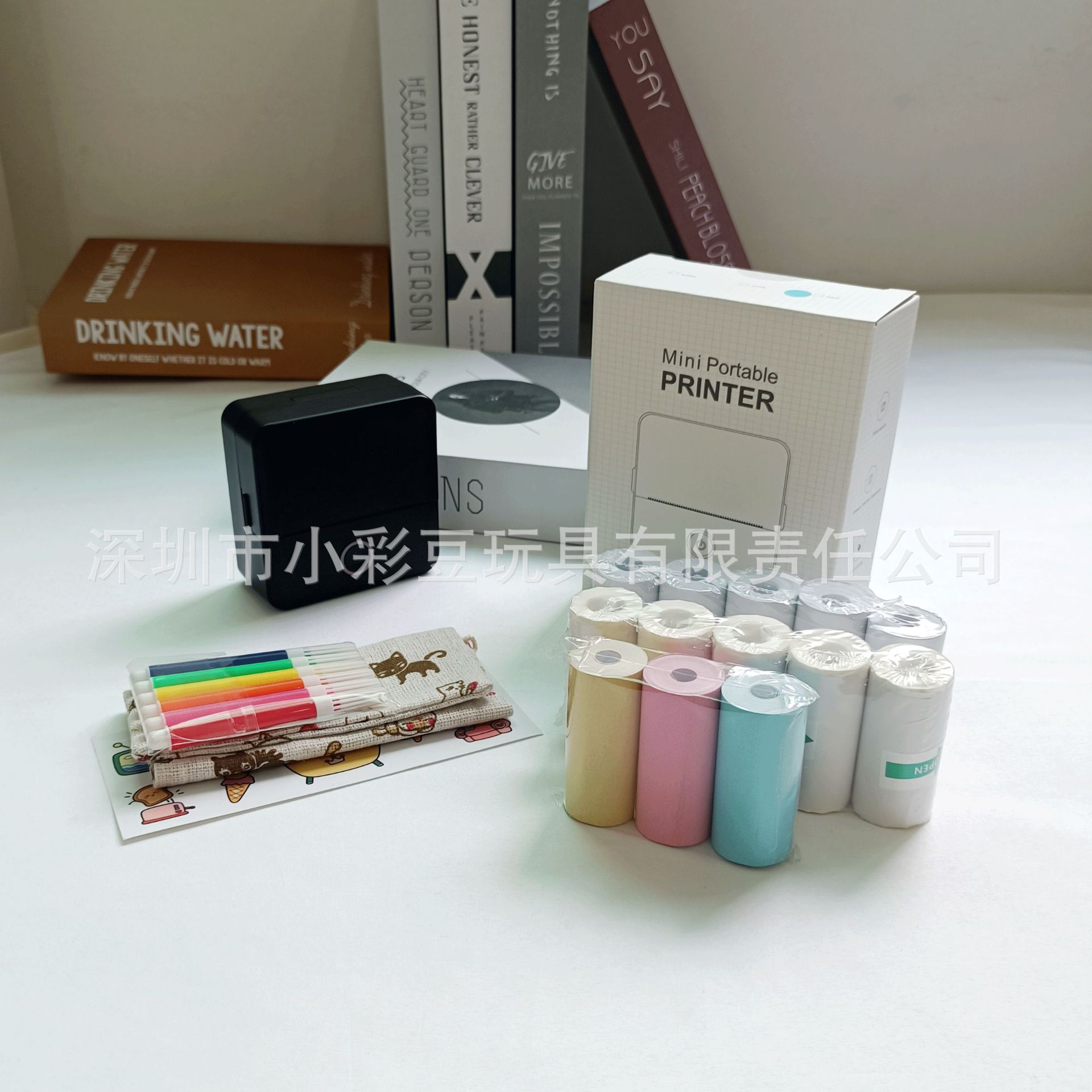 X6 black + 5 thermal paper + 5 self-adhesive + 3 color paper + 6 color pen sticker bag