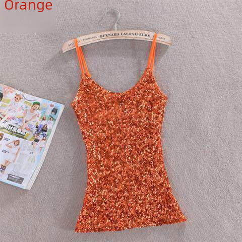 Dropshipping New Arrival Slimming, Stylish Sequin Tank Top for Women — Versatile Base Layer Vest in Color #06