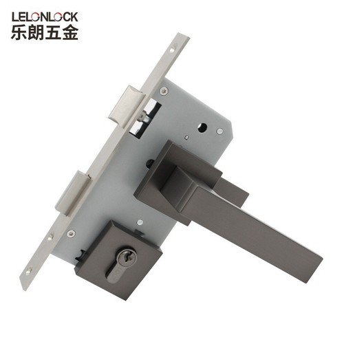 Wholesale gray and black door locks, bedroom door locks, universal wooden door locks, square split locks, magnetic silent door locks