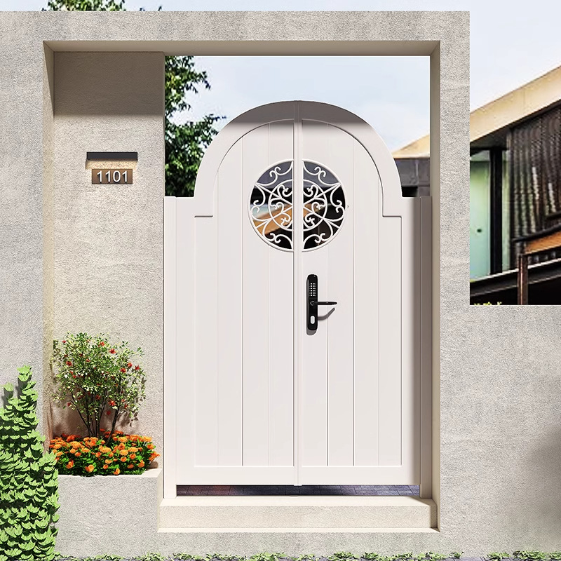 法式铝合金别墅庭院大门铁艺双开门户外不锈钢门农村自建房院门