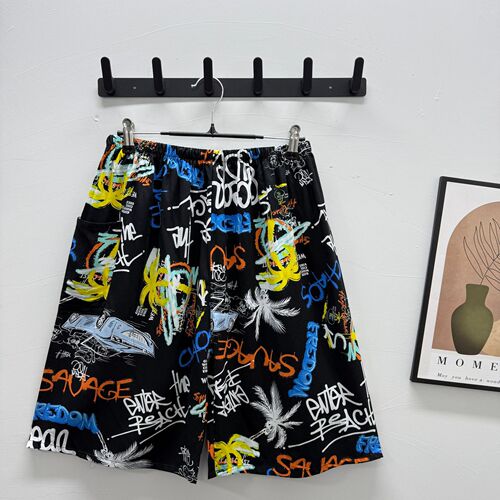 Summer cotton satin pajama shorts for men, 56 cm, with pockets, wearable outside, plus-size home leisure.