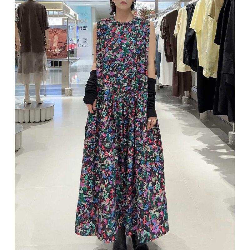 复古气质多巴胺印花连衣裙女2025夏季新款松弛感漂亮独特背心裙子|undefined