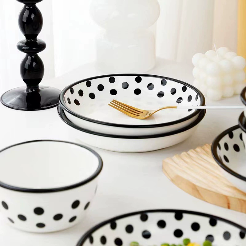 Hepburn storm ceramic dishes home 4.5 rice bowl sweet heart bowl sweet heart plate net red creative dishes deep plate