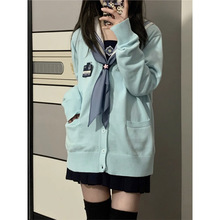 外穿春秋新款JK制服秋季秋冬针织开衫毛衣jk制服学院女纯软妹套装
