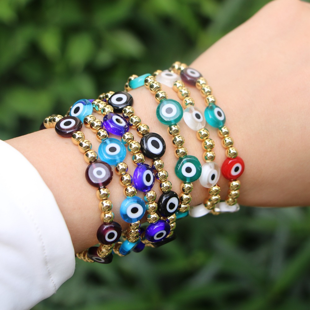 European And American Glass Beads Demon Eyes Beaded Bracelet Women Jewelry display picture 2