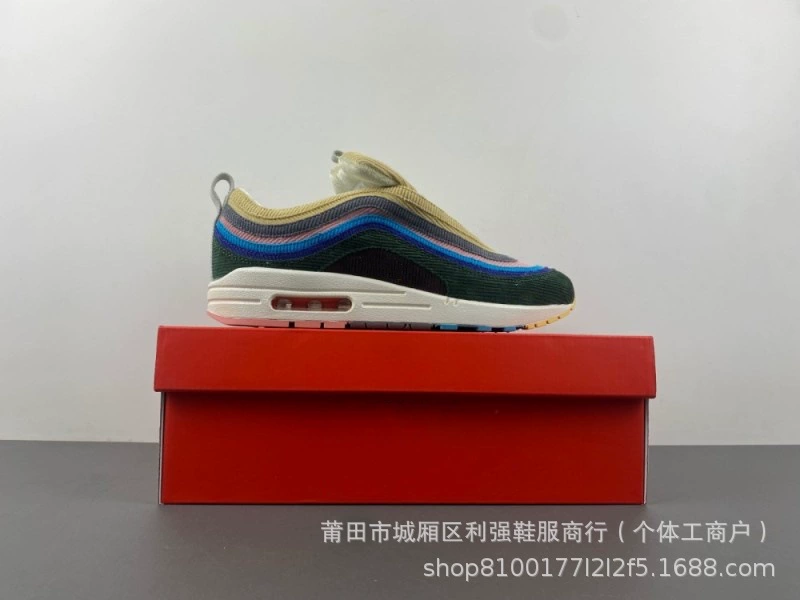 Чистый оригинальный TS x Air Max 1 световые ядра Радуга желтый крюк хаки высококачественная иностранная торговая обувь