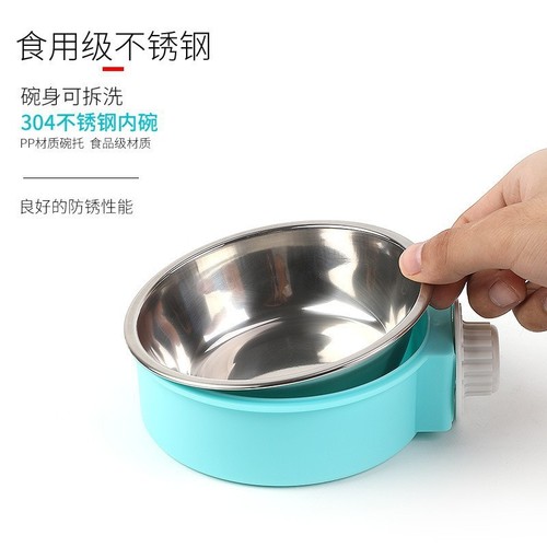 Hanging cage feeder anti-overturning cat bowl dog bowl stainless steel dog basin hanging dog drinking water wholesale pet supplies