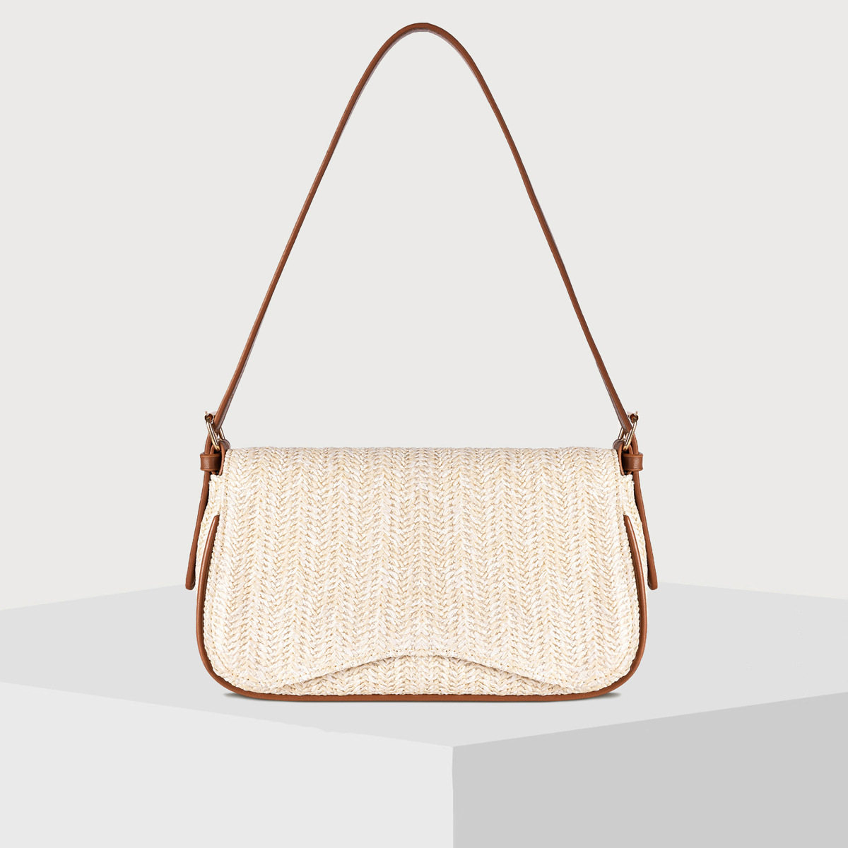Women's Backpack Backpack Women's Polyester Solid Color Basic Square Flip Cover Straw Bag