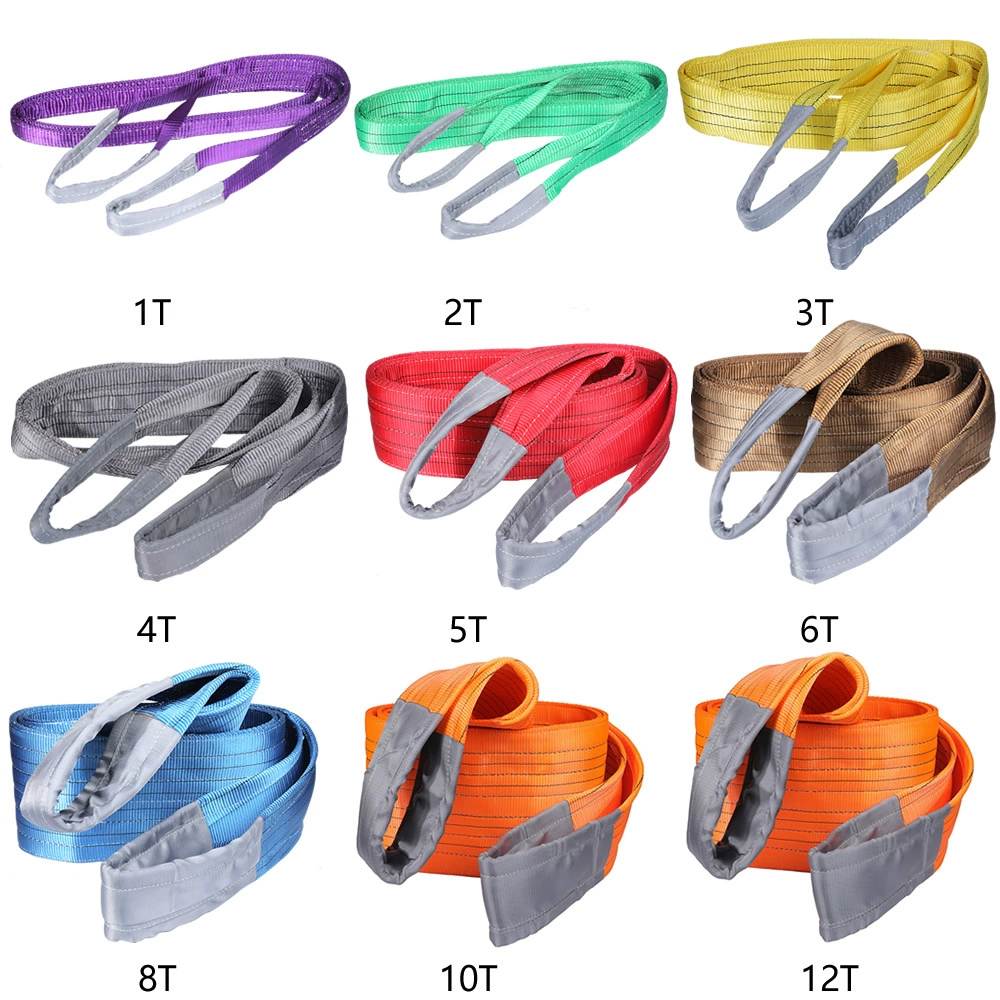 Заводская кастомизация тяжелых строп для подъема грузов весом 10-30 тонн из полиэстера для трансграничного экспорта.