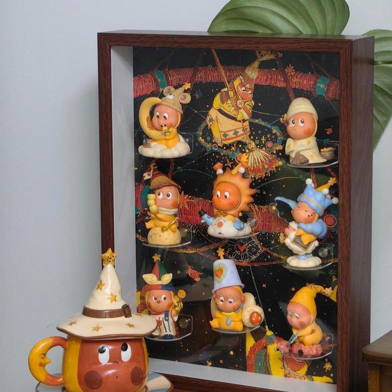星星人盲盒相框泡泡玛特展示盒DIY立体中空相框摆台桌面装饰摆件|undefined