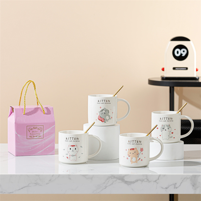 Taza de cerámica creativa taza de café de dibujos animados abre un pequeño evento de regalo publicitario taza de agua LOGO