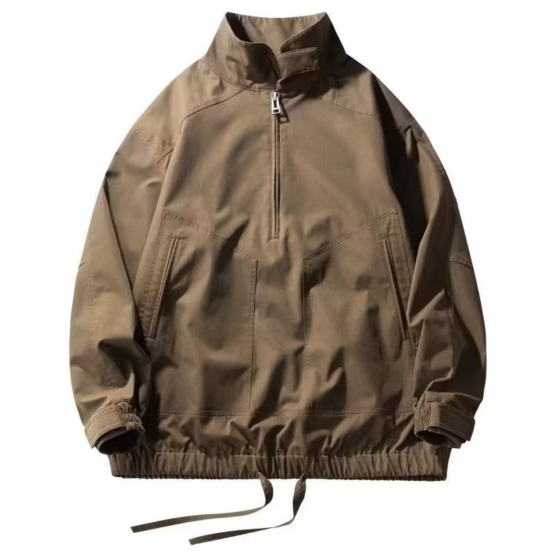 Chaqueta de aviador 2024 primavera y otoño para hombres, estilo funcional americano de la calle, protector solar, chaqueta suelta de cuello alto, marca de control de marea