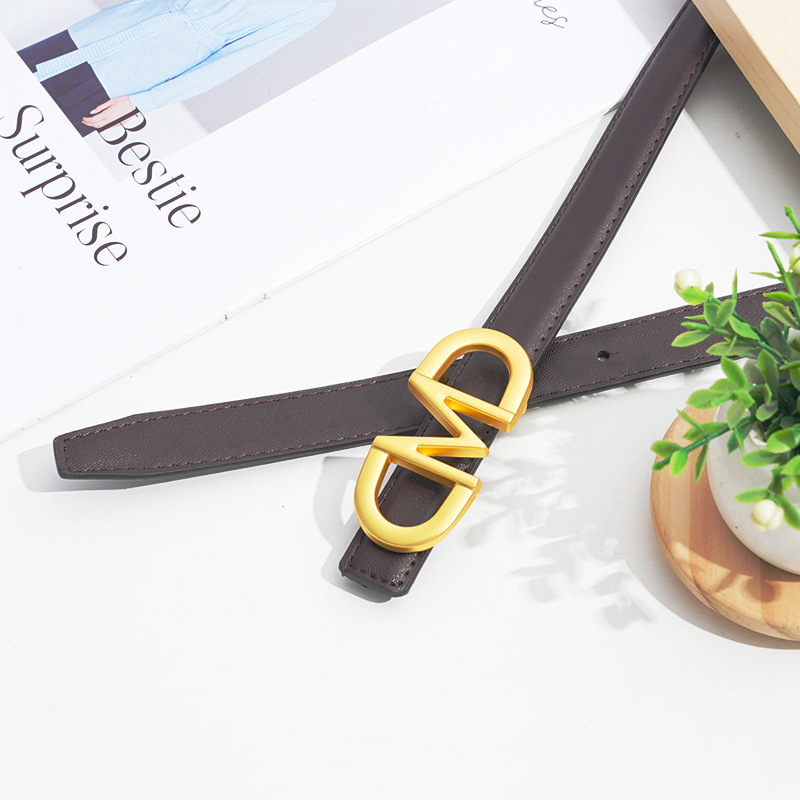 Cintura in vera pelle per jeans versatili da donna, decorazione della cintura con lettere e inserto nella gonna stile 2023 nuova moda_voghion.com