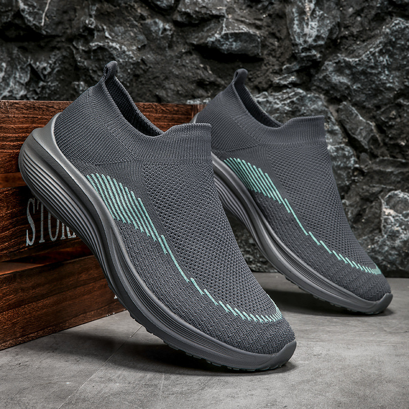 24 nuevos zapatos de tela de primavera zapatos de malla zapatos casuales de hombre zapatos de malla zapatos elásticos de pareja zapatos de malla