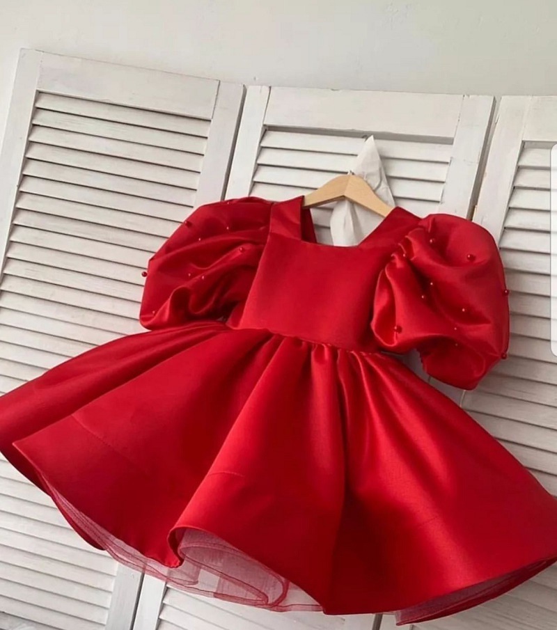 Abito rosa con maniche a sbuffo e dettagli di perle, gonna tutù da principessa per bambine, costume da spettacolo di danza, abito da passerella per pianoforte_voghion.com