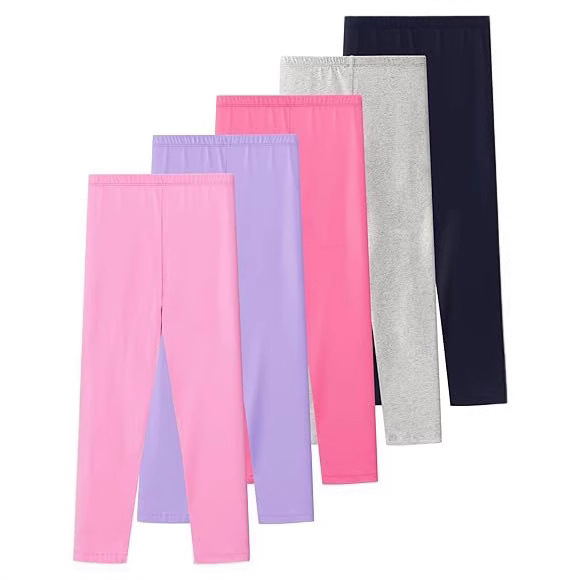 Children's Spring and Autumn Leggings Girls' Pure Cotton Multicolor Ankle-length Pants Large Children's Elastic Tight Long Pants
