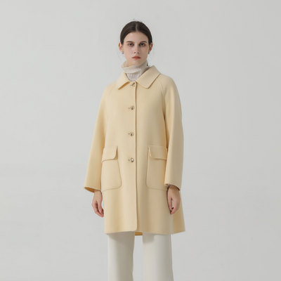 现货 冬季新品2022韩版小个子中长款宽松双面羊毛大衣女外套上衣|ms