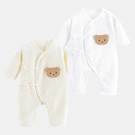 新生儿衣服无骨蝴蝶衣四季和尚服宝宝网红小熊打底薄款婴儿连体衣