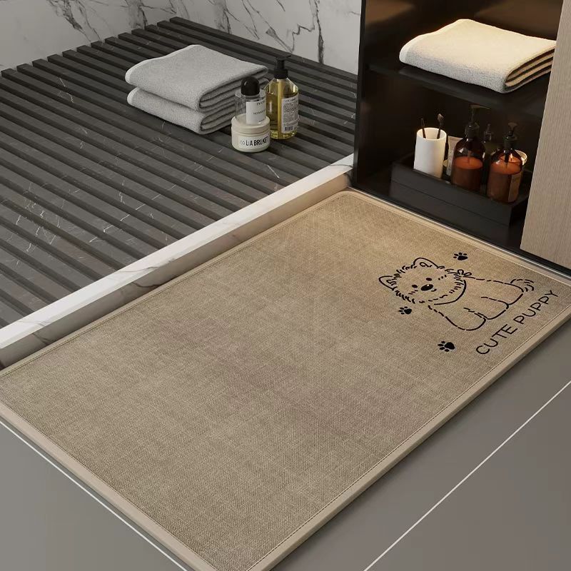 クロスボーダードア滑り止めリネン珪藻泥フロアマット玄関浴室トイレ吸収性フットマット耐摩耗性家庭用フロアマット|undefined