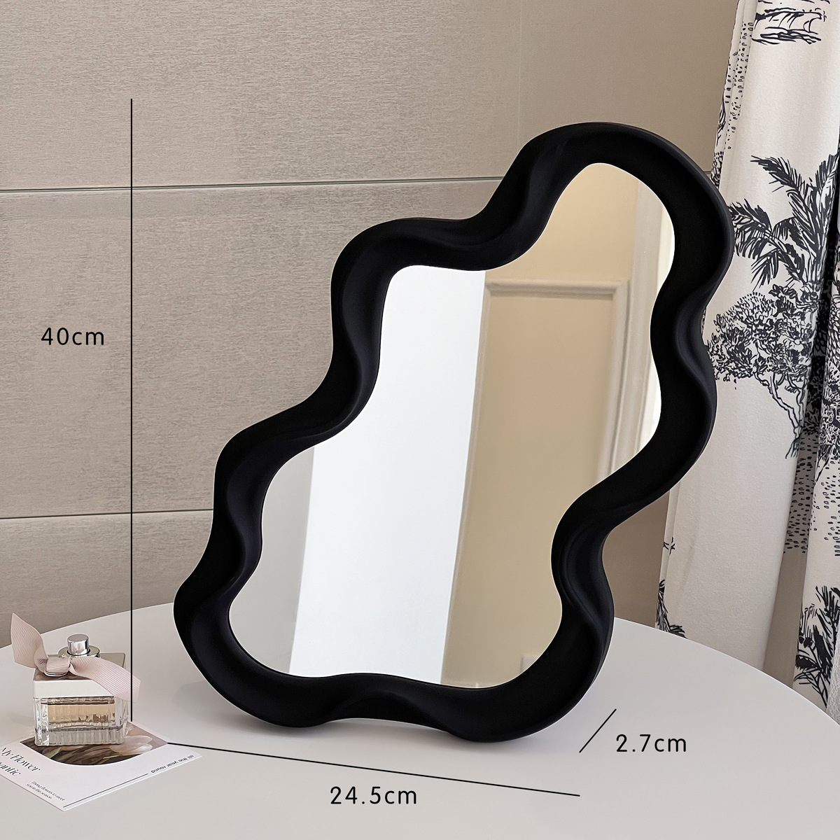 Espejo rosa, espejo de piso, espejo de vestir, espejo de dormitorio, espejo de maquillaje, dormitorio de estudiantes, pared colgada