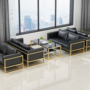 Office Reception Sofa Commercial Modern Light Luxury Business Rest Area Small Negotiation Sofa Coffee Table Combination