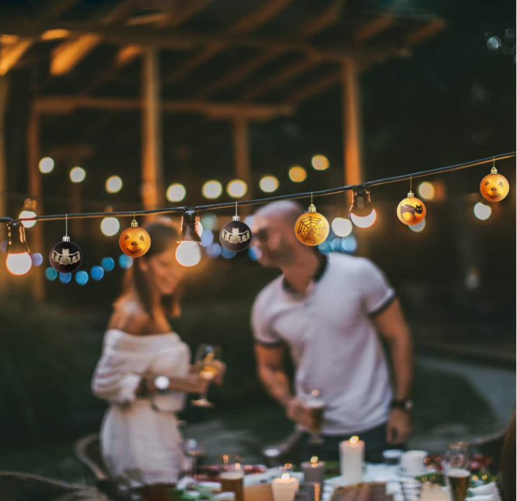 Transfronterizo de Halloween fantasma FESTIVAL DE Navidad bola decorativa colgante de la bola de impresión pintado mate brillante bola de color traje 12 Unids