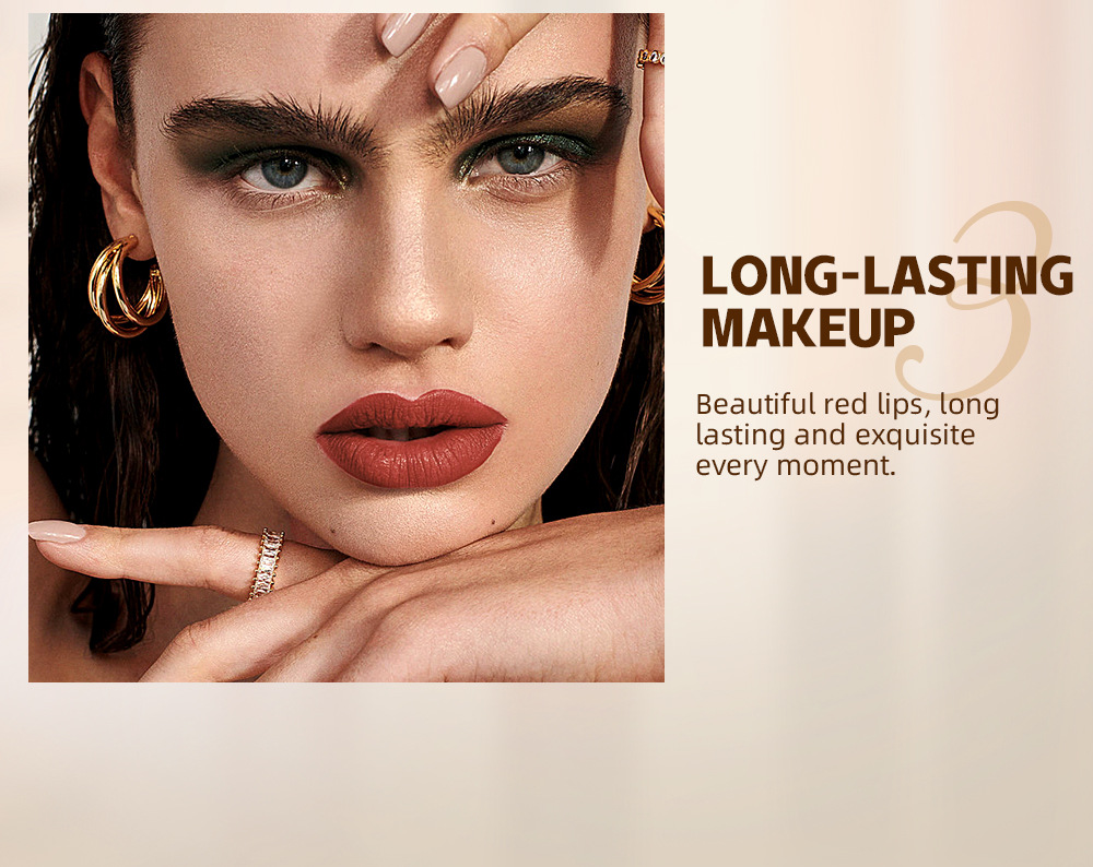 QIBEST Cross-border matte velvet matte lipstick does not stick to cups, does not fade, is easy to apply, moisturizes and lasts long, and is a lipstick for makeup undefined