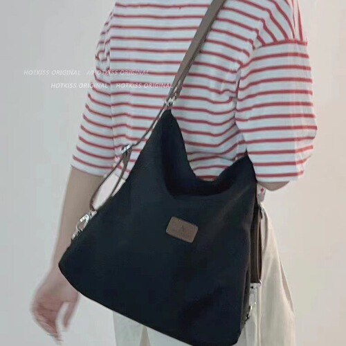 Student class canvas bag women's new summer large-capacity backpack commuter single shoulder armpit tote bag