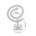 Silver purse muscle necklace