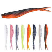 叉尾鱖魚路亞軟餌剪尾燕尾鱸魚PVC軟蟲 5cm6cm仿生軟魚餌跨境電商