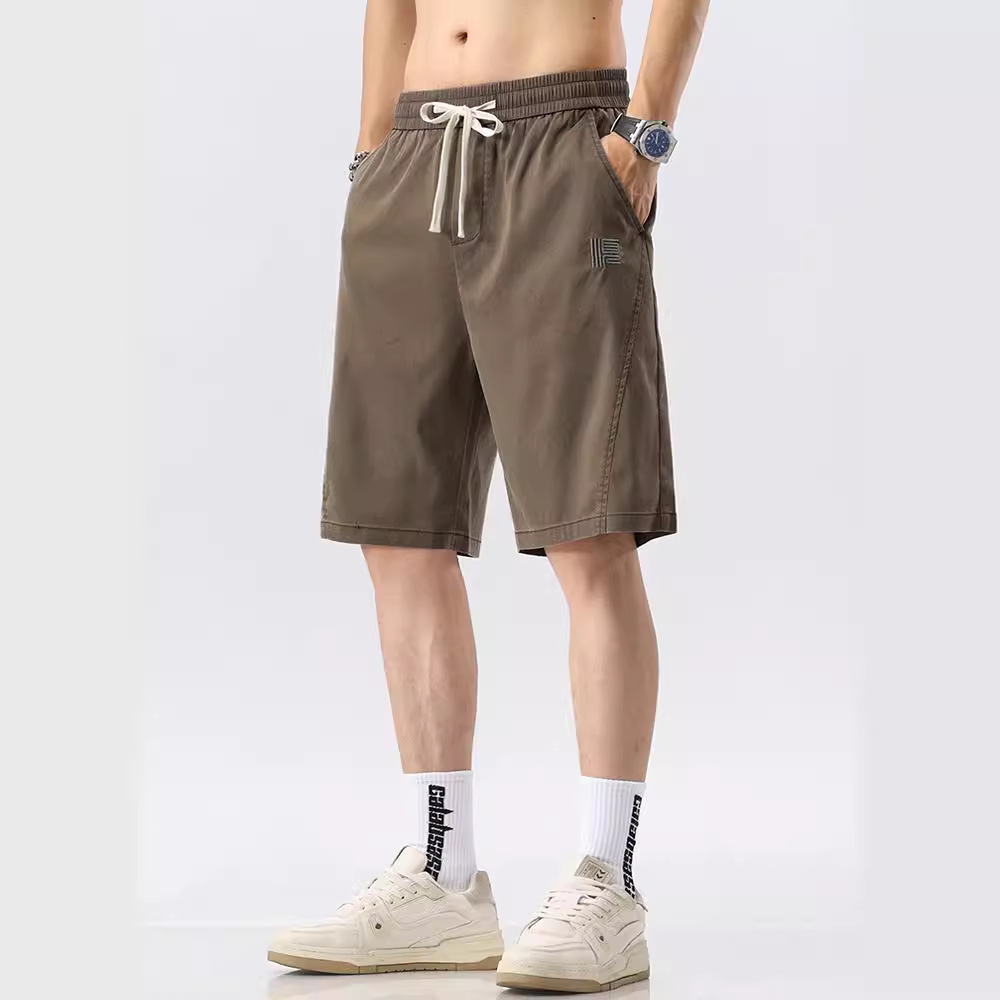 Cool Ice Silk Men's Shorts Spring and Summer New Arrival Lyocell Thin Loose Waist Loose Sports Casual Pants for Men