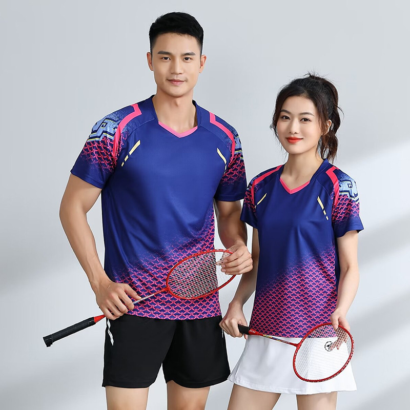 Extremely Fast Wholesale New Short-Sleeved Table Tennis Tennis Air Volleyball Sportswear Summer Student Badminton Uniforms for Men and Women