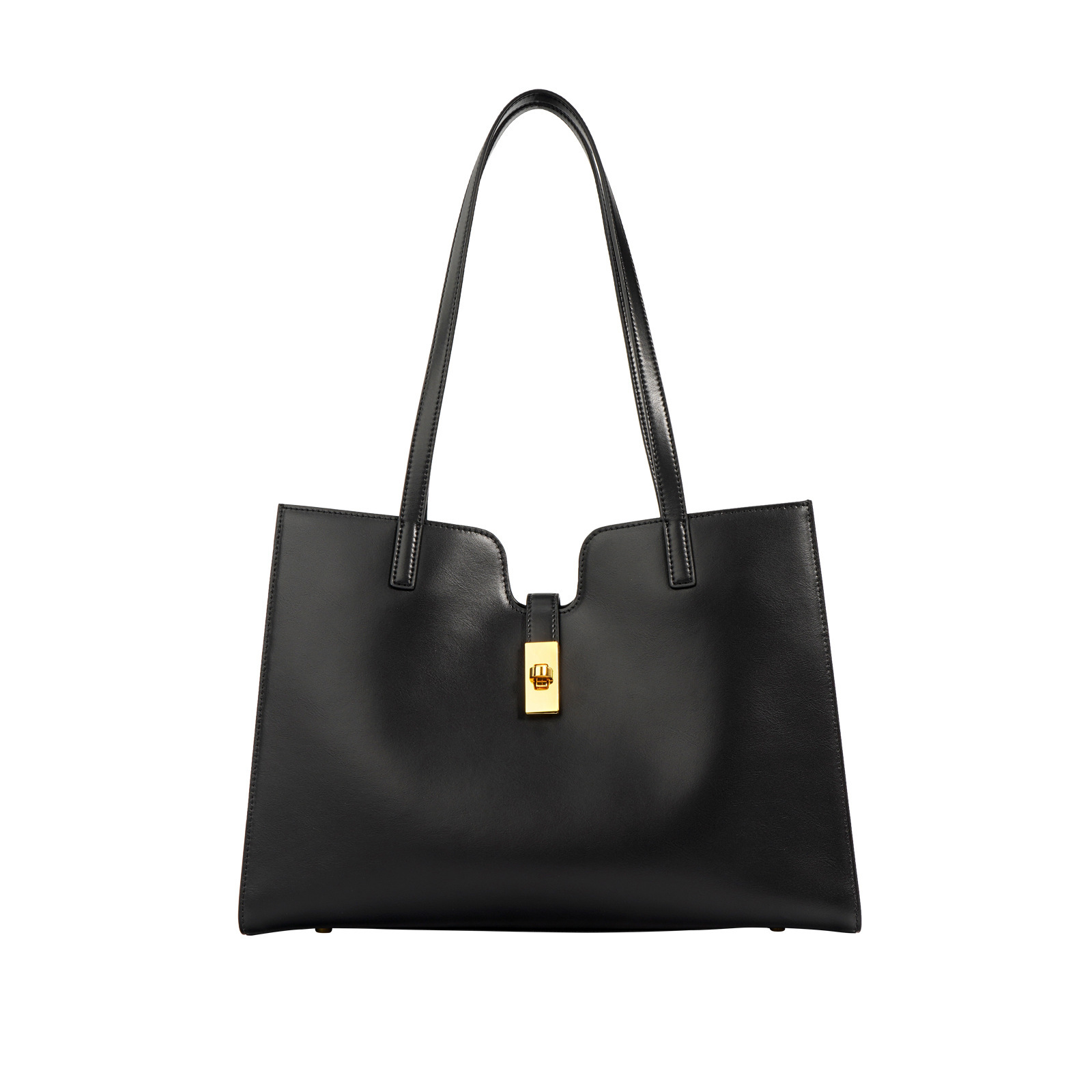 Women's Cowhide Tote Bag Casual Commuter Large Capacity Briefcase Ins Style Shoulder Underarm Handbag - Thumbnail 5