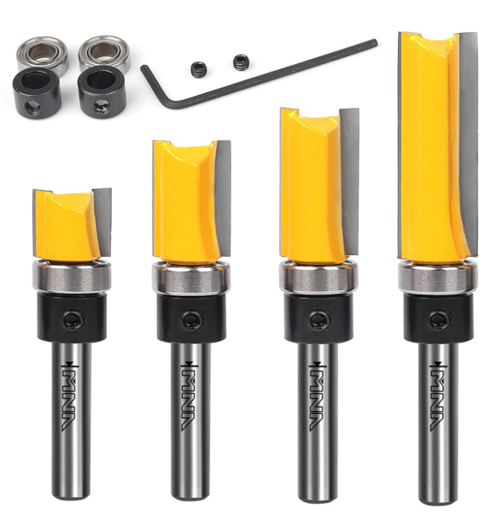 4PC1/4柄仿型直刀修边刀1/4*12.7*12.7 20 25 38MM黄色修边雕刻刀