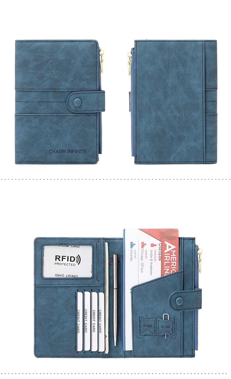 Nieuwe antidiefstalborstel RFID-paspoortclip met ritsgesp Paspoorthoes Documentclip Multifunctionele reispaspoorttas_voghion.com