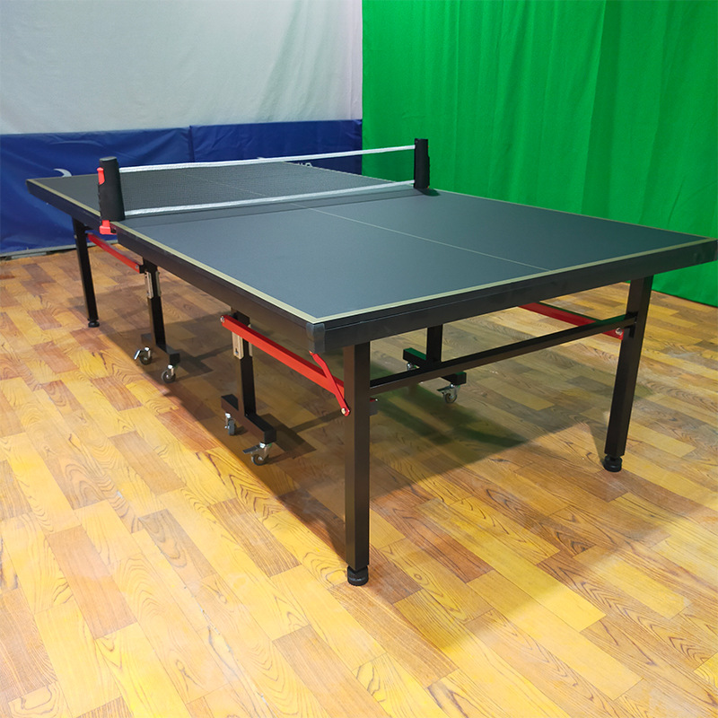 Indoor home folding ping pong table with wheels, movable and simple indoor ping pong table for competitions