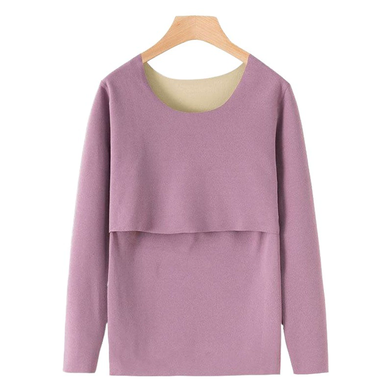 Поколение бесшовных беременных женщин теплая осенняя одежда Послеродовая одежда на флисовой подкладке одежда для кормления месяц одежда куртка с длинным рукавом 2003