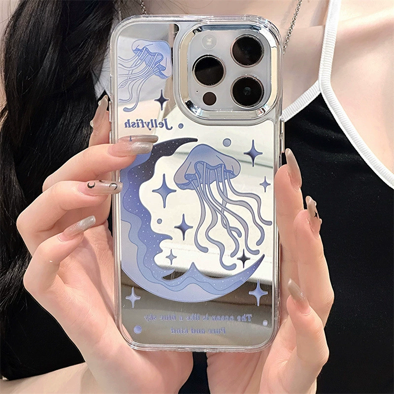 Телефонный чехол совместим с iPhone 16, чехол для телефона iPhone 15 Pro Max, зеркальный эффект, три-в-одном, защита от падения