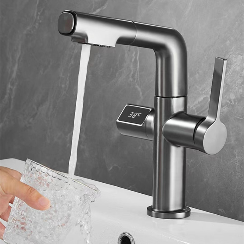 Bathroom faucet Black waterfall bathroom faucet single-lever mixer