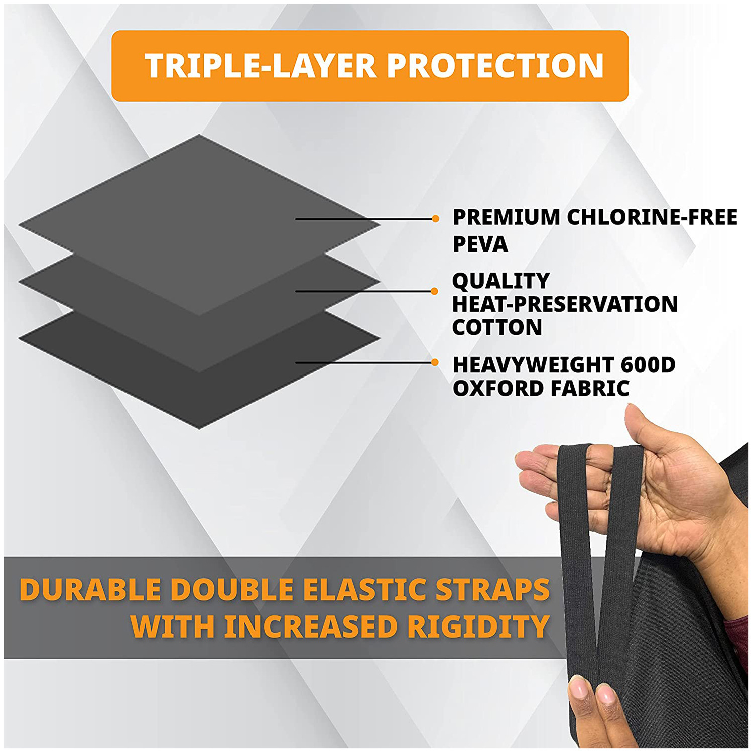 600D Oxford Cloth Car Snow Cover PVC Waterproof Windshield Protector