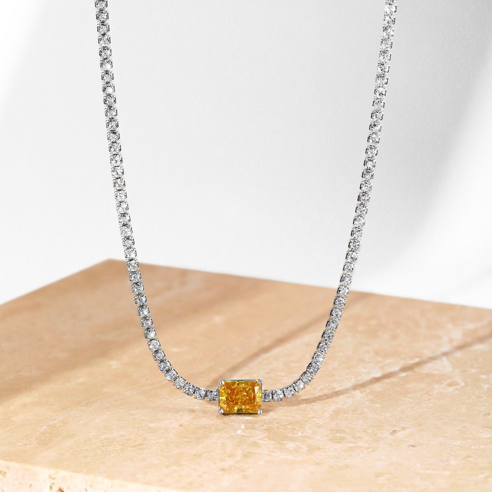 15g Weight Zircon, High Carbon Diamond Inlay Material Necklace Classification 925 sterling silver Chain Material 1 Piece Quantity Holiday, Tea Party Occasion 925 Sterling Silver Material Heart Shape, Rectangle Pattern Women's Gender Inlay Design Simple Style, Shiny Style 925 Sterling Silver Zircon High Carbon Diamond Inlay Heart Shape Rectangle Necklace 21