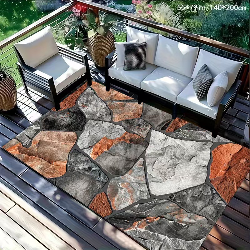 Marmoroptik Flurmatte Kristall Samt Wohnzimmer Teppich Schmutzabweisend_voghion.com