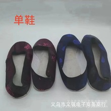 寿鞋女殡葬用品布鞋绣花单鞋老人祭祖用品手工老衣寿衣寿鞋单鞋