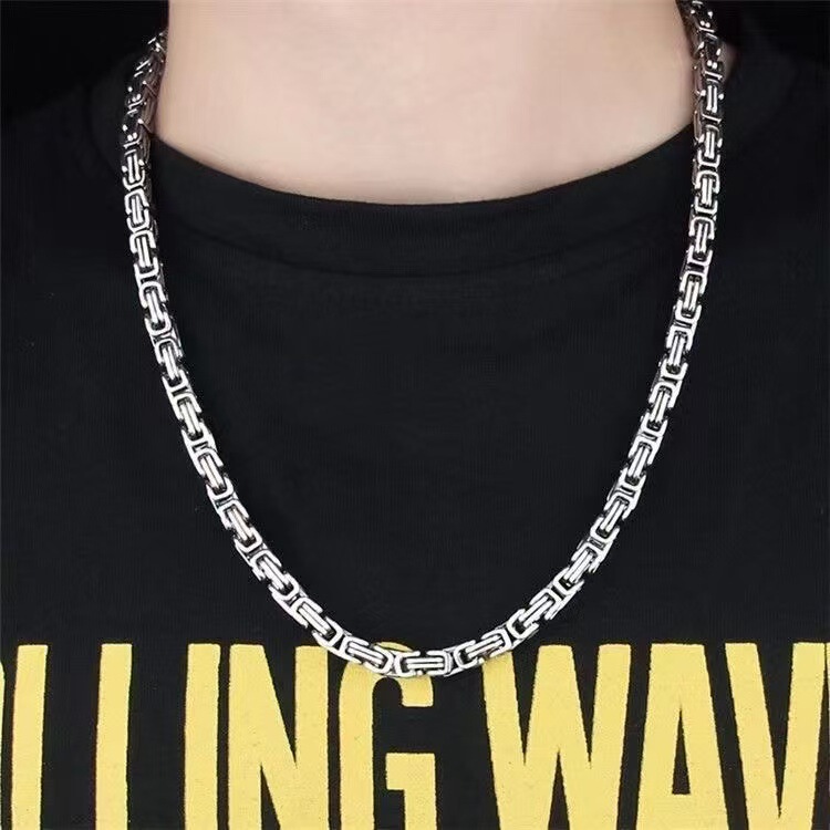 Titanium Steel Emperor Chain Non-Fading Thick Chain Cuban Chain Necklace for Women and Men Trendy Ins European and American Street Hip-Hop Hoodie Chain