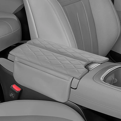 Cover Heightening Pad Leather Cover, Armrest box pad - 26-units-of-deep-blue-s07-dark-grey