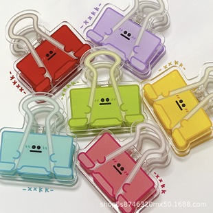 Colorful Cartoon Acrylic Expression Small Eyes Long Tail Clip Office Stationery Pp Clip File Ticket Clip Handbook Book Clip
